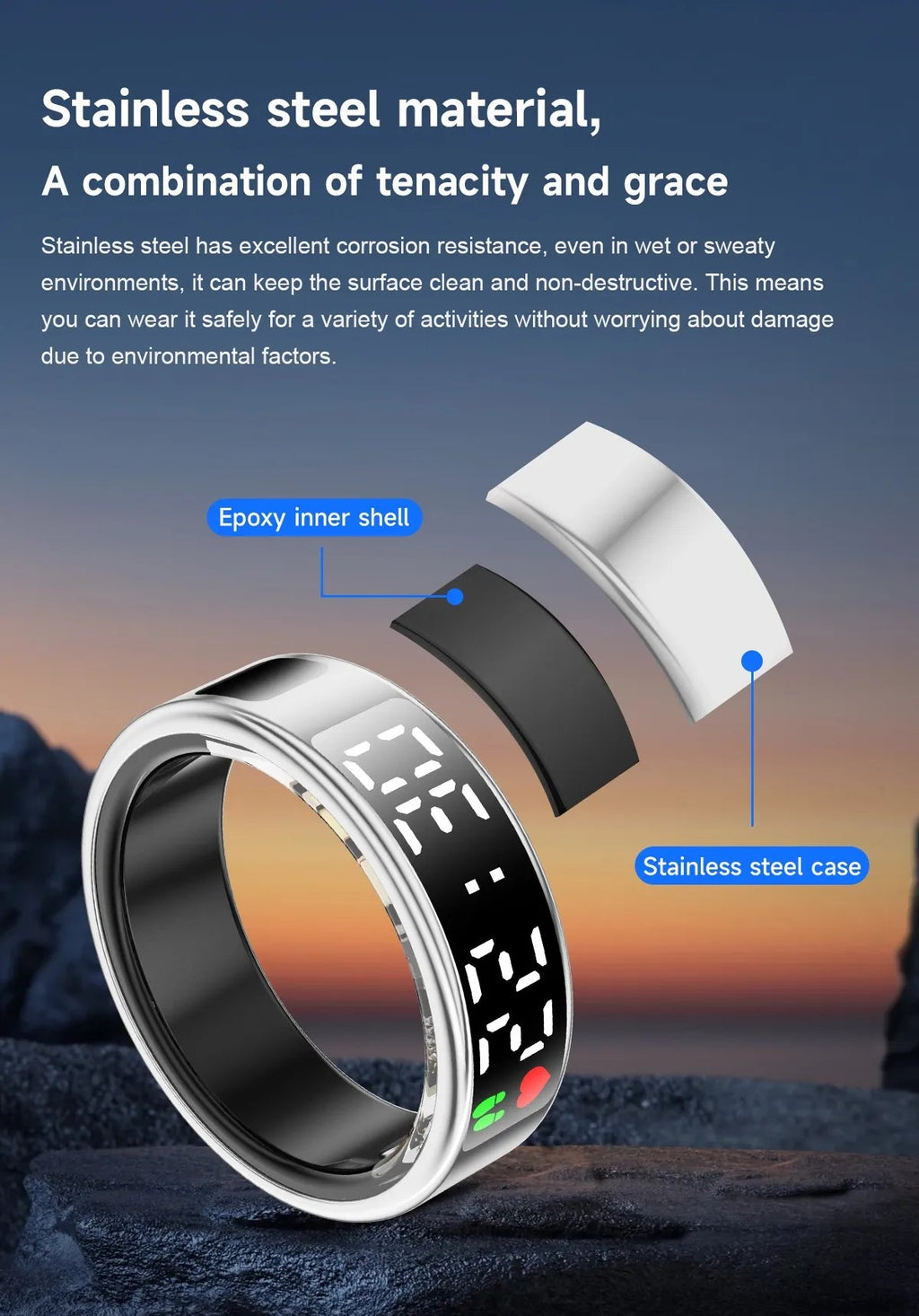 Anello Smart Touch Screen - Il Futuro della Tecnologia Indossabile al Dito