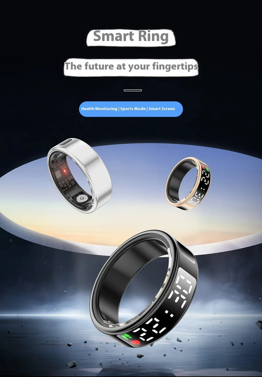 Anello Smart Touch Screen - Il Futuro della Tecnologia Indossabile al Dito