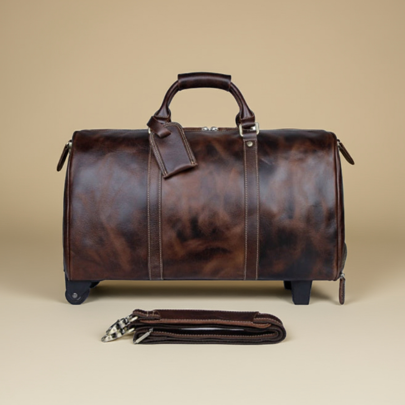 Borsa Viaggio in Vera Pelle Premium - Trolley Grande Capacità - Top Viaggiare Solutions™