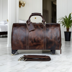 Borsa Viaggio in Vera Pelle Premium - Trolley Grande Capacità - Top Viaggiare Solutions™