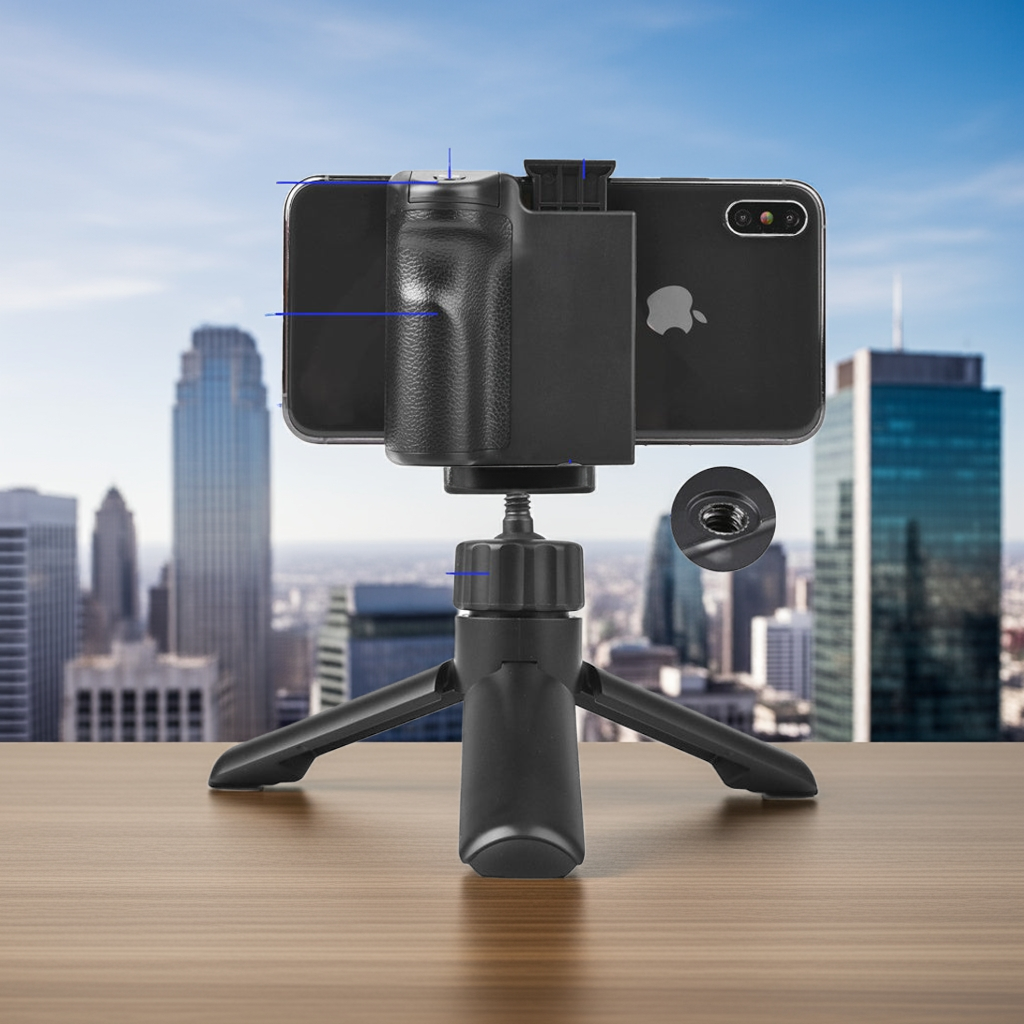 CapGrip wireless Bluetooth selfie booster nero controllo remoto fotografia smartphone