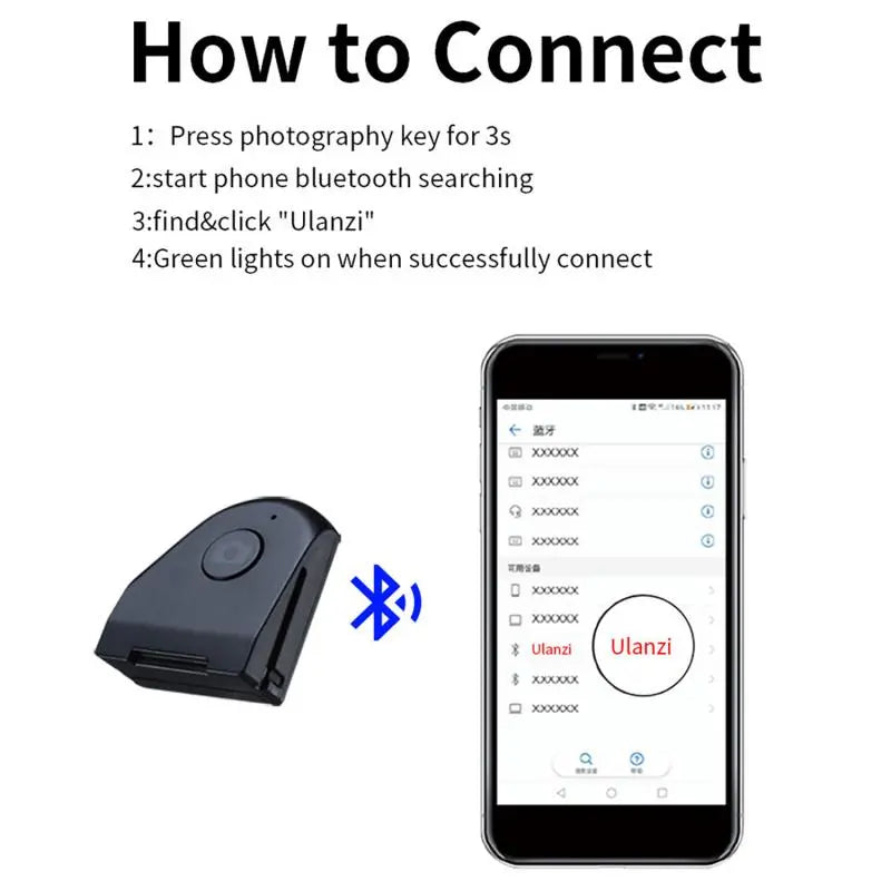 CapGrip wireless Bluetooth selfie booster nero controllo remoto fotografia smartphone