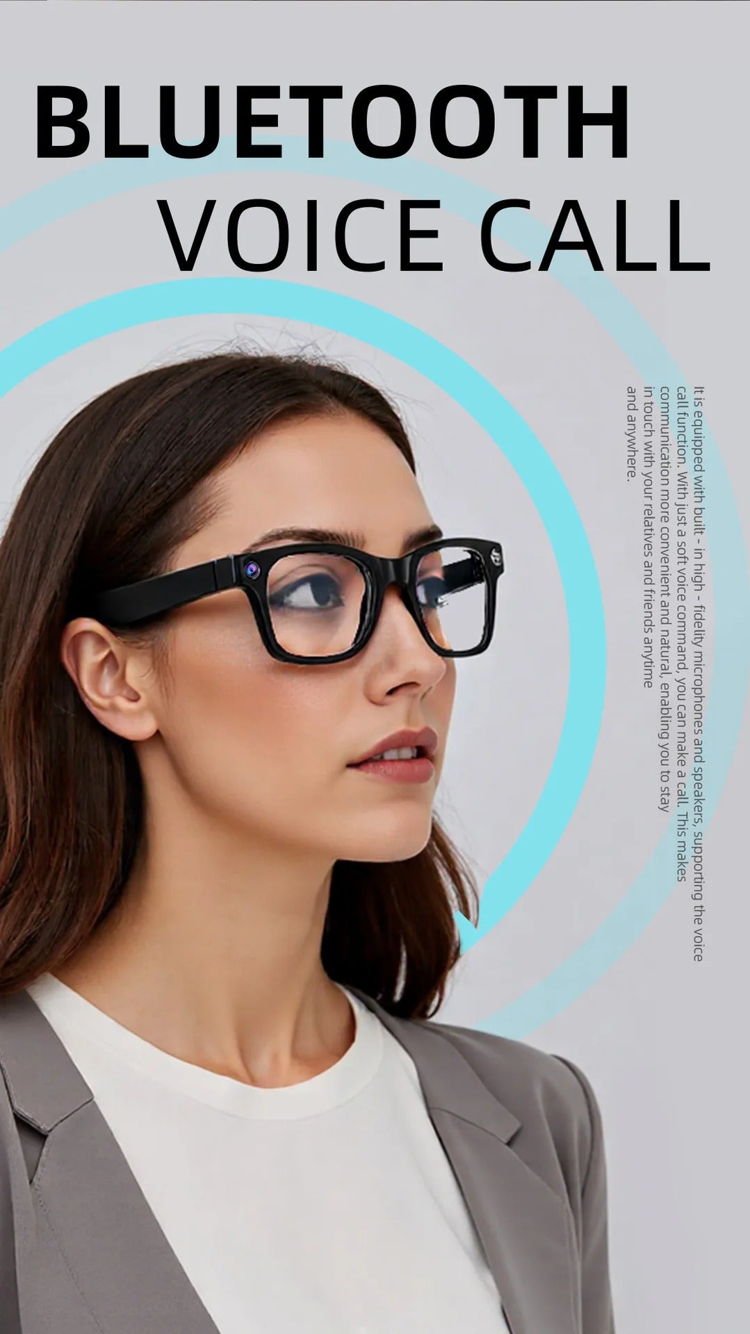 occhiali smart ai con lenti trasparenti