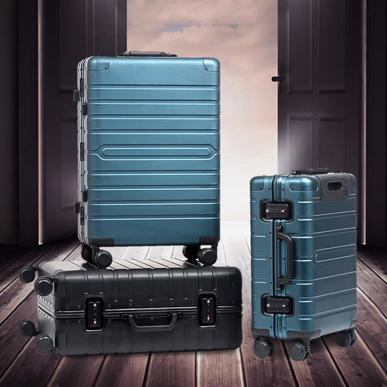 Ultra-lightweight aluminum-magnesium alloy trolley case with premium universal wheels
