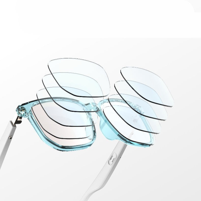 Occhiali smart Bluetooth chiamate vivavoce musica protezione luce blu unisex