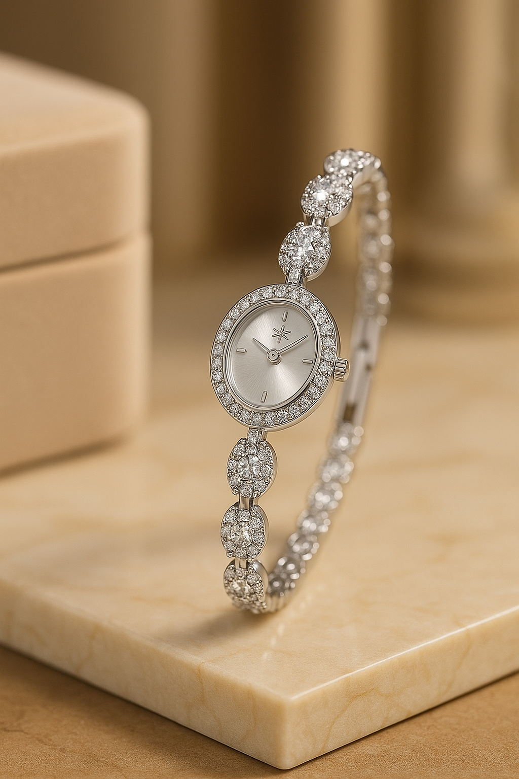 Orologio di lusso donna con gemme colorate ovale eleganza senza tempo