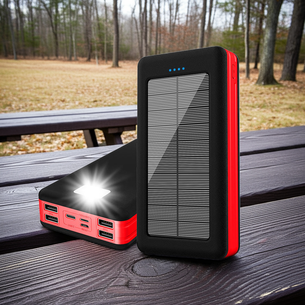 Power Bank Solare 20.000 mAh - Ricarica Multipla per Outdoor & Viaggi