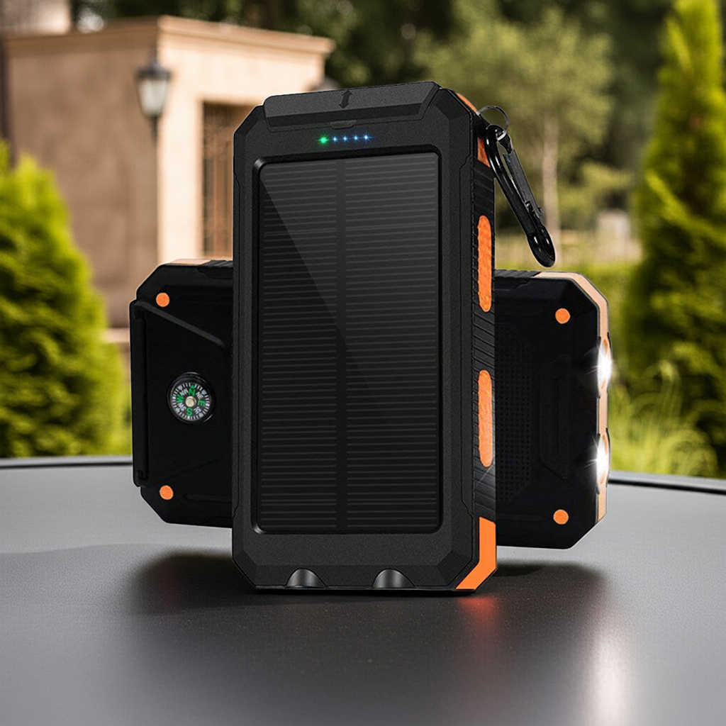 Power Bank Solare Portatile con Bussola - Ricarica Outdoor Sicura e Affidabile
