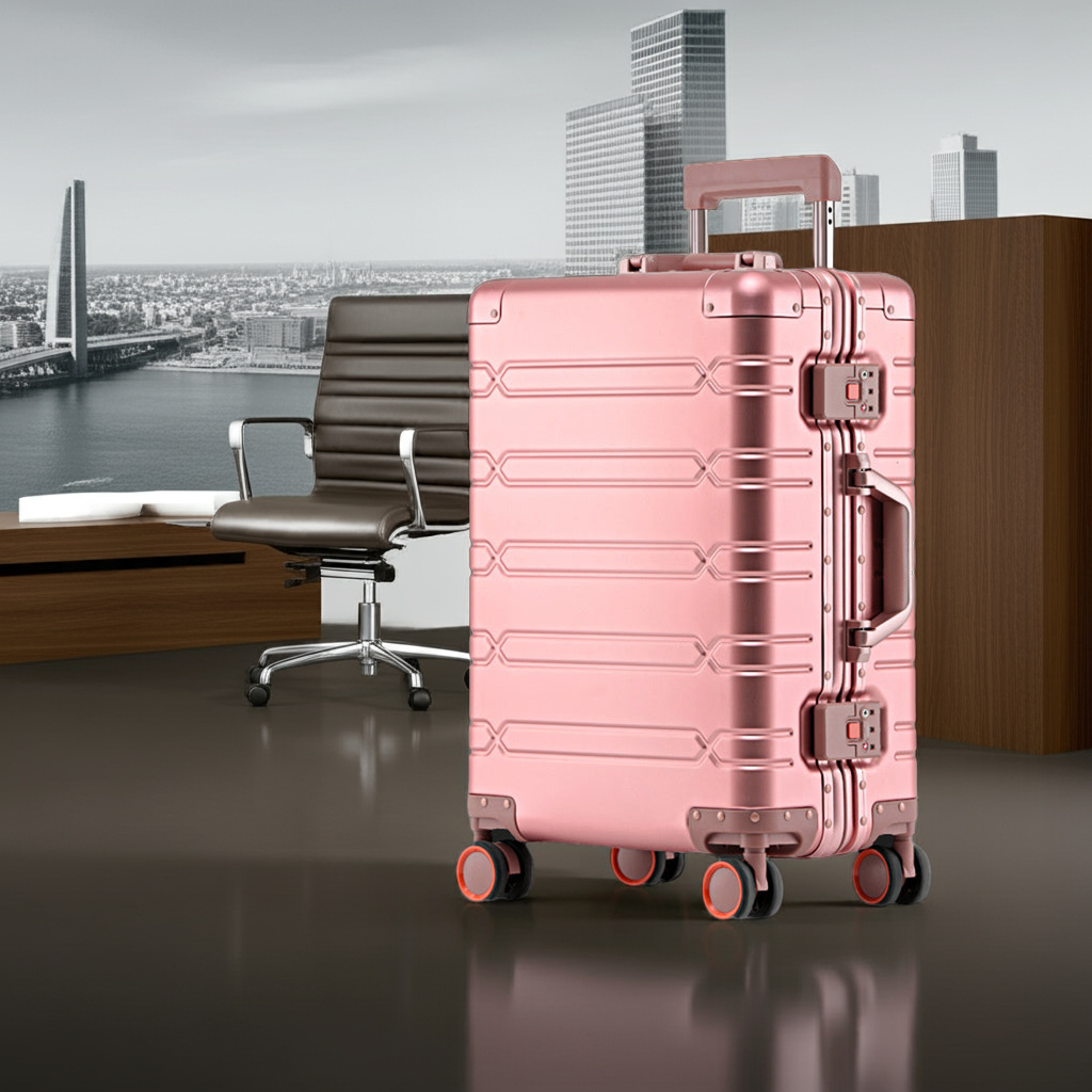 Valigia trolley alluminio magnesio con ruote universali 16-20-24 pollici leggera resistente