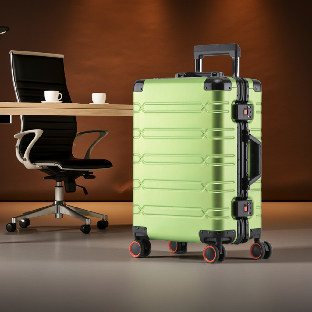 Valigia trolley alluminio magnesio con ruote universali 16-20-24 pollici leggera resistente
