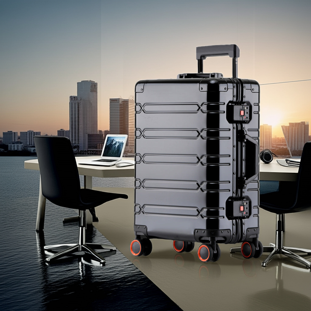 Valigia trolley alluminio magnesio con ruote universali 16-20-24 pollici leggera resistente