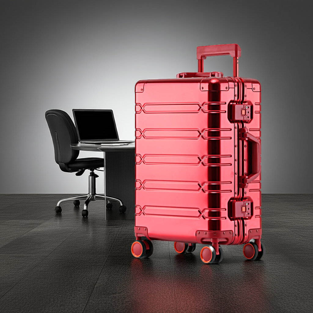 Valigia trolley alluminio magnesio con ruote universali 16-20-24 pollici leggera resistente