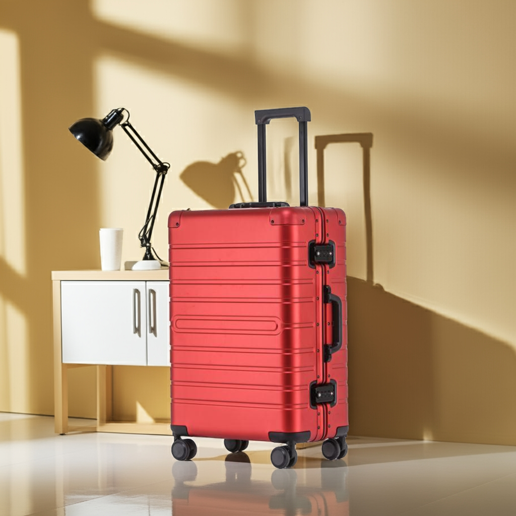 Valigia trolley in lega alluminio magnesio ultra leggera con ruote universali premium