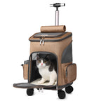 Zaino Trolley Pieghevole per Gatti - Con Ruote Universali - Top Viaggiare Solutions™