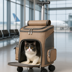 Zaino Trolley Pieghevole per Gatti - Con Ruote Universali - Top Viaggiare Solutions™