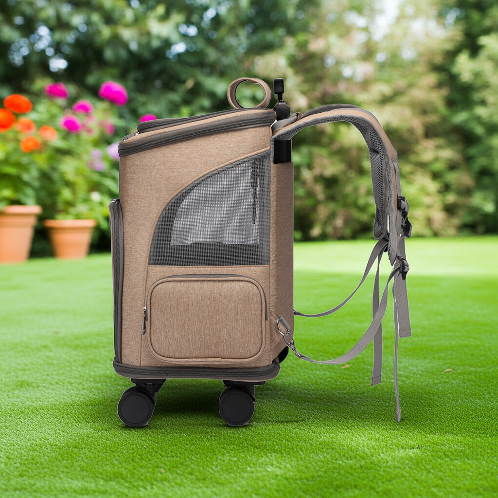 Zaino Trolley Pieghevole per Gatti - Con Ruote Universali